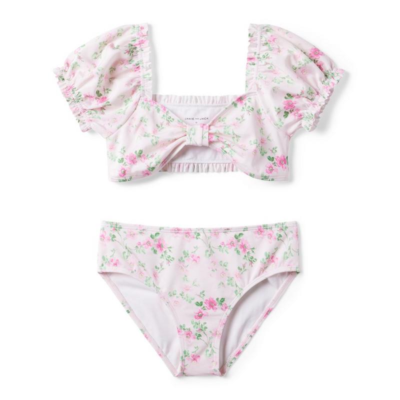 Floral Puff Sleeve Recycled 2-Piece Swimsuit - Janie And Jack